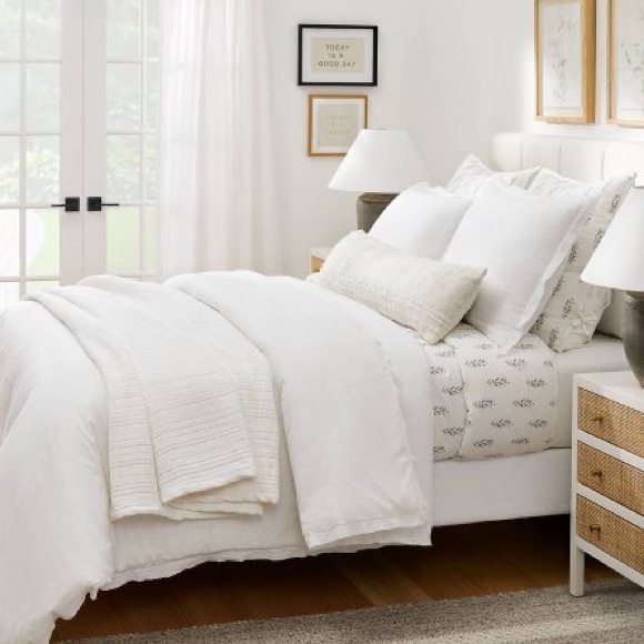 Studio McGee Other - STUDIO MCGEE Raw Edge Hemstitch Cotton Slub Duvet & Sham Set, Cal King, NWT